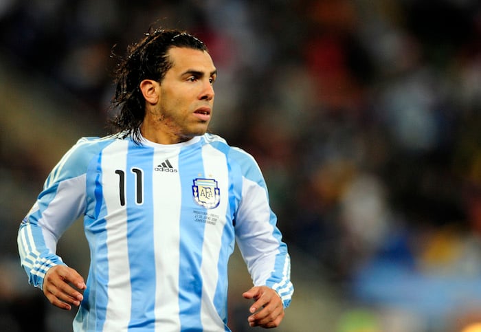 Tevez playing for Argentina